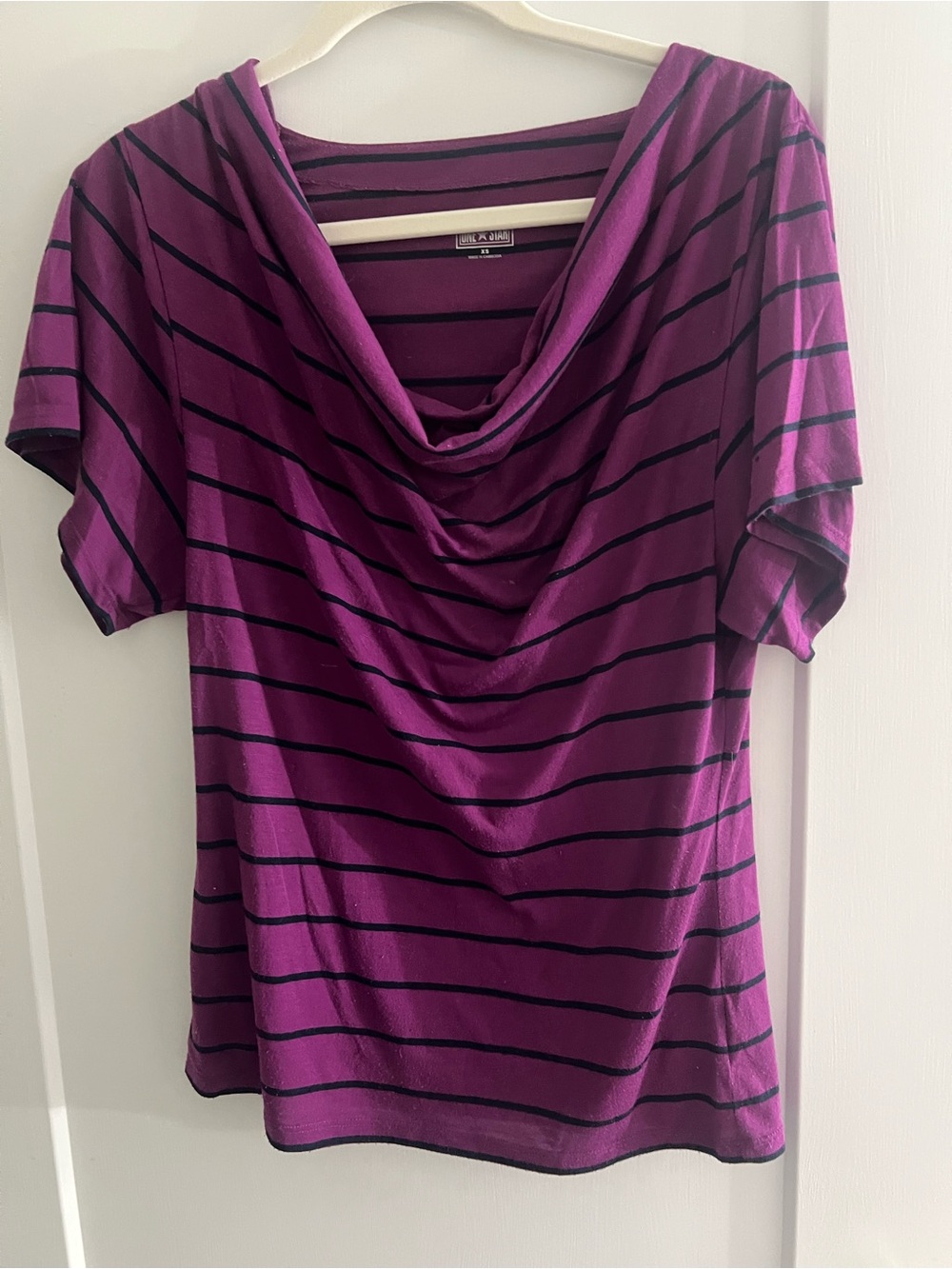 Converse Striped Cowl Neck Top